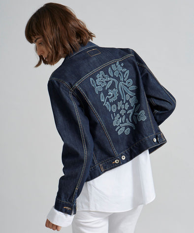 Delft Denim - Custom Vintage Denim Jacket with Delft Floral