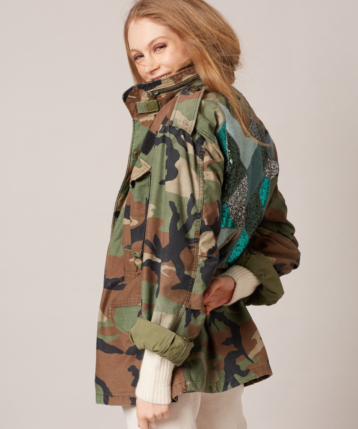 Mosaic Jacket - Custom Vintage Military Camo Jacket with Sequins – Will ...